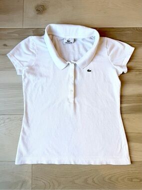 Lacoste White Cotton Piqué Short Sleeve Polo Shirt Size 36